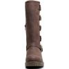 imageGLOBALWIN Chunky Mid Calf Fashion Dressy Motocycle Biker Military Style Combat Boots for Women Low Heel23yy11 Brown