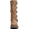 imageGLOBALWIN Chunky Mid Calf Fashion Dressy Motocycle Biker Military Style Combat Boots for Women Low Heel23yy11 Camel