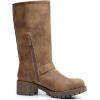 imageGLOBALWIN Chunky Mid Calf Fashion Dressy Motocycle Biker Military Style Combat Boots for Women Low Heel23yy11 Camel