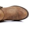 imageGLOBALWIN Chunky Mid Calf Fashion Dressy Motocycle Biker Military Style Combat Boots for Women Low Heel23yy11 Camel