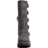 imageGLOBALWIN Chunky Mid Calf Fashion Dressy Motocycle Biker Military Style Combat Boots for Women Low Heel23yy11 Grey