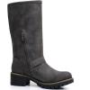imageGLOBALWIN Chunky Mid Calf Fashion Dressy Motocycle Biker Military Style Combat Boots for Women Low Heel23yy11 Grey