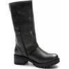 imageGLOBALWIN Chunky Mid Calf Fashion Dressy Motocycle Biker Military Style Combat Boots for Women Low Heel23yy11 Silver Distressed