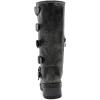 imageGLOBALWIN Chunky Mid Calf Fashion Dressy Motocycle Biker Military Style Combat Boots for Women Low Heel23yy11 Silver Distressed
