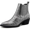 imageGLOBALWIN Cowboy Boots For Women Pointed Toe Pull On Chelsea Ankle Booties The Western Cowgirl Boots23yy05 Dark Silver2