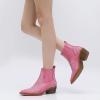 imageGLOBALWIN Cowboy Boots For Women Pointed Toe Pull On Chelsea Ankle Booties The Western Cowgirl Boots23yy05 Pink