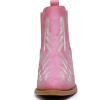 imageGLOBALWIN Cowboy Boots For Women Pointed Toe Pull On Chelsea Ankle Booties The Western Cowgirl Boots23yy05 Pink
