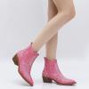 imageGLOBALWIN Cowboy Boots For Women Pointed Toe Pull On Chelsea Ankle Booties The Western Cowgirl Boots23yy05 Pink