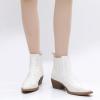 imageGLOBALWIN Cowboy Boots For Women Pointed Toe Pull On Chelsea Ankle Booties The Western Cowgirl Boots23yy05 White