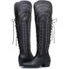 imageGLOBALWIN Womens Cowboy Western Fashion Over The Knee Thigh High Cowgirl Boots Low Heel23yy08 Black