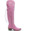 imageGLOBALWIN Womens Cowboy Western Fashion Over The Knee Thigh High Cowgirl Boots Low Heel23yy08 Pink