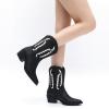 imageGLOBALWIN Womens Cowgirl Boots Mid Calf Western Cowboy Boots For Women Comfortable Low Heel With Zipper23yy09 Black1