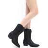 imageGLOBALWIN Womens Cowgirl Boots Mid Calf Western Cowboy Boots For Women Comfortable Low Heel With Zipper23yy09 Black2