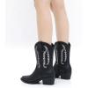 imageGLOBALWIN Womens Cowgirl Boots Mid Calf Western Cowboy Boots For Women Comfortable Low Heel With Zipper23yy09 Black3