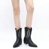imageGLOBALWIN Womens Cowgirl Boots Mid Calf Western Cowboy Boots For Women Comfortable Low Heel With Zipper23yy09 Black3