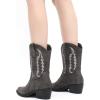 imageGLOBALWIN Womens Cowgirl Boots Mid Calf Western Cowboy Boots For Women Comfortable Low Heel With Zipper23yy09 Grey