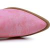 imageGLOBALWIN Womens Cowgirl Boots Mid Calf Western Cowboy Boots For Women Comfortable Low Heel With Zipper23yy09 Pink