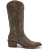 imageGLOBALWIN Womens Mid Calf Western Cowboy Boots Cowgirl Boots for Women with Floral Embroidery Side Zipper Chunky Heel23yy13 Dark Brown