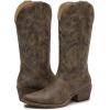 imageGLOBALWIN Womens Mid Calf Western Cowboy Boots Cowgirl Boots for Women with Floral Embroidery Side Zipper Chunky Heel23yy13 Dark Brown