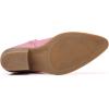 imageGLOBALWIN Womens Mid Calf Western Cowboy Cowgirl Pointed Toe Boots With Chunky Low Heels23yy10 Pink