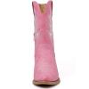 imageGLOBALWIN Womens Mid Calf Western Cowboy Cowgirl Pointed Toe Boots With Chunky Low Heels23yy10 Pink