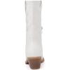 imageGLOBALWIN Womens Mid Calf Western Cowboy Cowgirl Pointed Toe Boots With Chunky Low Heels23yy10 White