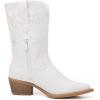imageGLOBALWIN Womens Mid Calf Western Cowboy Cowgirl Pointed Toe Boots With Chunky Low Heels23yy10 White