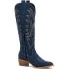 imageGLOBALWIN Womens The Western Cowboy Cowgirl Embroidered Knee High Boots23yy12 Dark Denim