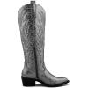 imageGLOBALWIN Womens The Western Cowboy Cowgirl Embroidered Knee High Boots23yy12 Dark Silver2