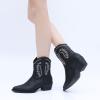 imageGLOBALWIN Womens Western Charm Cowgirl Boots Mid Calf Comfy Cowboy Boots For Women With Pointed Toe23yy07 Black