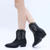 imageGLOBALWIN Womens Western Charm Cowgirl Boots Mid Calf Comfy Cowboy Boots For Women With Pointed Toe23yy07 Black2