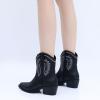 imageGLOBALWIN Womens Western Charm Cowgirl Boots Mid Calf Comfy Cowboy Boots For Women With Pointed Toe23yy07 Black2
