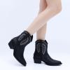 imageGLOBALWIN Womens Western Charm Cowgirl Boots Mid Calf Comfy Cowboy Boots For Women With Pointed Toe23yy07 Black2