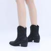 imageGLOBALWIN Womens Western Charm Cowgirl Boots Mid Calf Comfy Cowboy Boots For Women With Pointed Toe23yy07 Black3