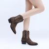 imageGLOBALWIN Womens Western Charm Cowgirl Boots Mid Calf Comfy Cowboy Boots For Women With Pointed Toe23yy07 Brown