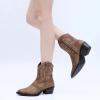 imageGLOBALWIN Womens Western Charm Cowgirl Boots Mid Calf Comfy Cowboy Boots For Women With Pointed Toe23yy07 Camel