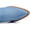 imageGLOBALWIN Womens Western Charm Cowgirl Boots Mid Calf Comfy Cowboy Boots For Women With Pointed Toe23yy07 Denim Blue