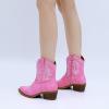 imageGLOBALWIN Womens Western Charm Cowgirl Boots Mid Calf Comfy Cowboy Boots For Women With Pointed Toe23yy07 Pink