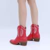 imageGLOBALWIN Womens Western Charm Cowgirl Boots Mid Calf Comfy Cowboy Boots For Women With Pointed Toe23yy07 Red