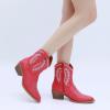 imageGLOBALWIN Womens Western Charm Cowgirl Boots Mid Calf Comfy Cowboy Boots For Women With Pointed Toe23yy07 Red