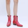 imageGLOBALWIN Womens Western Charm Cowgirl Boots Mid Calf Comfy Cowboy Boots For Women With Pointed Toe23yy07 Red