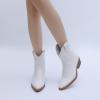 imageGLOBALWIN Womens Western Charm Cowgirl Boots Mid Calf Comfy Cowboy Boots For Women With Pointed Toe23yy07 White