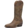 imageGLOBALWIN Womens Mid Calf Western Cowboy Boots Cowgirl Boots for Women with Floral Embroidery Side Zipper Chunky Heel23yy13 Camel