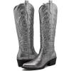 imageGLOBALWIN Womens The Western Cowboy Cowgirl Embroidered Knee High Boots23yy12 Dark Silver2