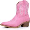 imageGLOBALWIN Womens Western Charm Cowgirl Boots Mid Calf Comfy Cowboy Boots For Women With Pointed Toe23yy07 Pink