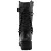 imageGLOBALWIN Womens Biker Boots Lace up Back Mid Calf Motorcycle Fashion Festival Boots Combat Riding Military Boots for Women19yy19 Brown2