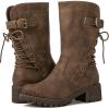 imageGLOBALWIN Womens Biker Boots Lace up Back Mid Calf Motorcycle Fashion Festival Boots Combat Riding Military Boots for Women19yy19 Camel2