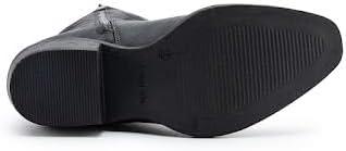 imageGLOBALWIN Womens Mid Calf The Western Cowgirl Boots Fashion Cowboy Boots For Women Chunky Low HeelBlack