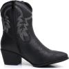 imageGLOBALWIN Womens Mid Calf The Western Cowboy Boots Fashion Cowgirl Boots For Women Low Heel22yy10 Black
