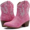 imageGLOBALWIN Womens Mid Calf The Western Cowboy Boots Fashion Cowgirl Boots For Women Low Heel22yy10 Pink